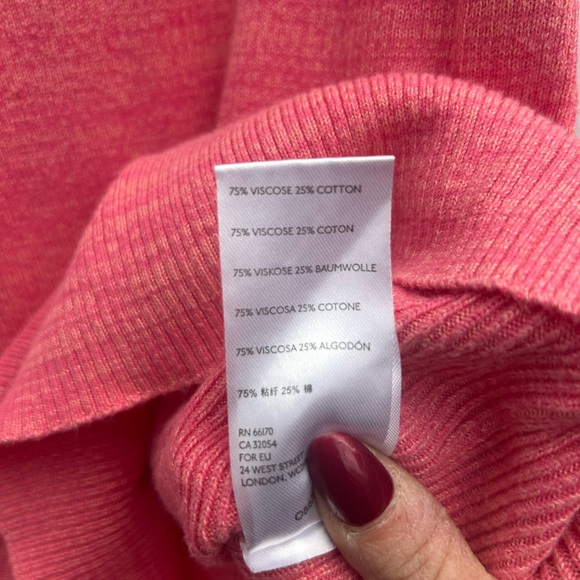 Free People Midi Skirt Golden Hour Women Sz M Pink Ribbed Knit Straight Pull On - Picture 9 of 11